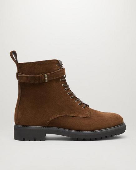 Bottes Belstaff Femme Finley Marron Suède Soldes JW5129640